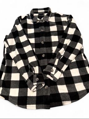 Eddie Bauer Black & White Buffalo Plaid Ski Jacket